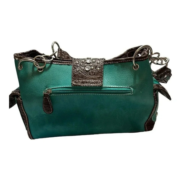 Ladies Western Bling Concealed Carry Turquoise Green Purse - Picture 7 of 16